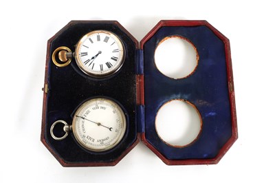 Lot 257 - A LATE 19TH CENTURY MOROCCAN LEATHER CASED POCKET WATCH DESK COMPENDIUM