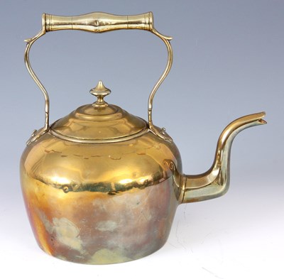 Lot 292 - AN UNUSUAL GEORGE III LARGE BRASS KETTLE of...