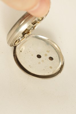 Lot 253 - A LATE 19TH CENTURY SILVER CASED FOB WATCH IN PIG SKIN CARRYING CASE