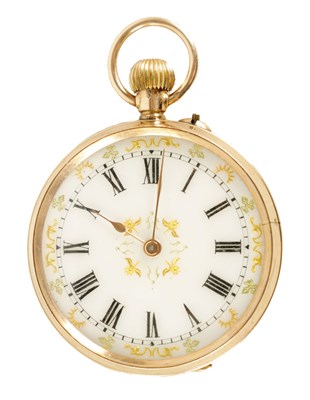 Lot 254 - AN EARLY 20TH CENTURY 9 CARAT GOLD FOB WATCH