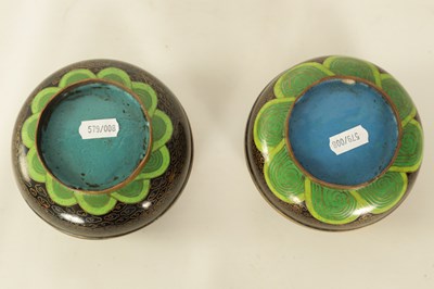 Lot 191 - TWO 19TH CENTURY CHINESE CLOISONNÉ ENAMEL BOWLS AND COVERS
