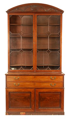 Lot 910 - A GOOD MID 18TH CENTURY COUNTRY HOUSE MAHOGANY SECRETAIRE BOOKCASE IN THE MANOR OF GILLOWS