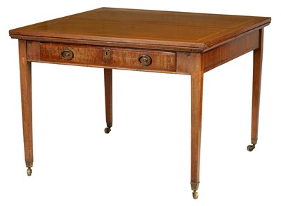 Lot 936 - A GOOD GEORGE III INLAID MAHOGANY COUNTRY HOUSE RENT TABLE IN THE MANNER OF GILLOWS