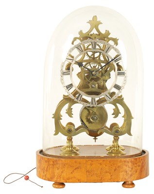 Lot 728 - A 19TH CENTURY SINGLE FUSEE MUSICAL SKELETON CLOCK