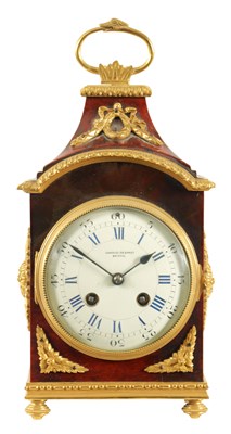 Lot 412 - A LATE 19TH CENTURY TORTOISESHELL AND ORMOLU MOUNTED FRENCH EIGHT-DAY MANTEL CLOCK