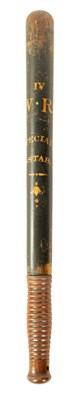 Lot 370 - AN UNUSUAL WILLIAM IV POLICEMAN'S TRUNCHEON / STABBING STICK