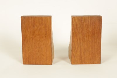 Lot 984 - A GOOD PAIR OF ROBERT 'MOUSEMAN' THOMPSON AZED OAK BOOKENDS
