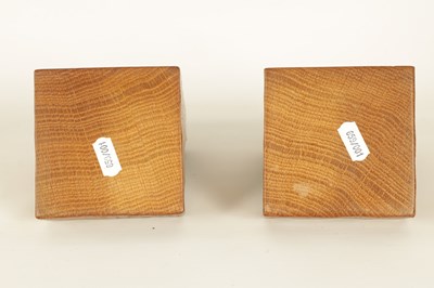 Lot 984 - A GOOD PAIR OF ROBERT 'MOUSEMAN' THOMPSON AZED OAK BOOKENDS