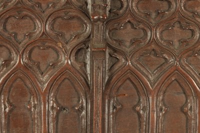 Lot 383 - A 16TH/17TH CENTURY GOTHIC CARVED WALNUT PANEL