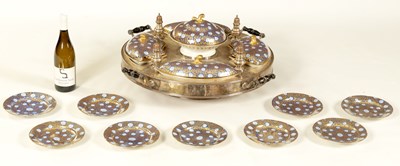 Lot 75 - AN IMPRESSIVE EARLY/MID 19TH CENTURY COUNTRY HOUSE SILVER PLATED TABLE HORS D'OEUVRE SERVICE