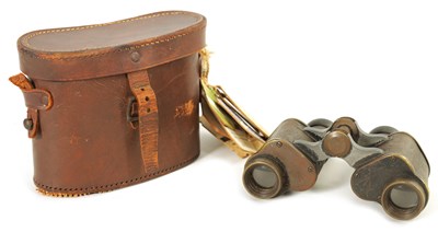 Lot 1093 - A CASED PAIR OF MILITARY BINOCULARS