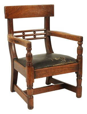 Lot 1411 - AN EARLY 19TH CENTURY MAHOGANY AND FRUITWOOD CHILD'S ARMCHAIR