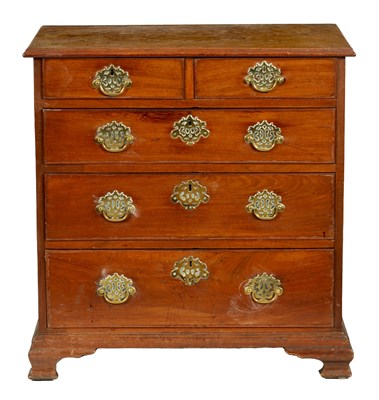 Lot 895 - A GOOD EARLY GEORGE III MAHOGANY CHEST OF SMALL PROPORTIONS