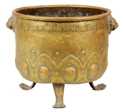 Lot 1000 - A REGENCY BRASS LOG BIN