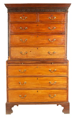 Lot 832 - A GEORGE III MAHOGANY CHEST ON CHEST