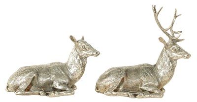 Lot 300 - A PAIR OF .925 HALLMARKED SILVER ANIMALIER SCULPTURES