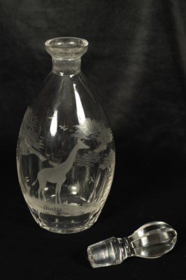 Lot 1123 - A ROWLAND WARD SPIRIT DECANTER AND FACETTED STOPPER