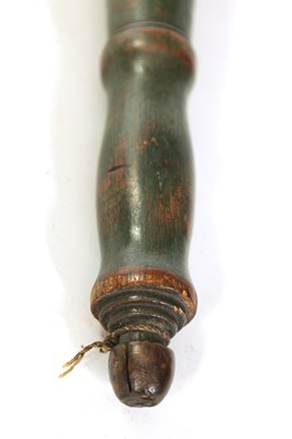Lot 389 - A LARGE 19TH CENTURY POLYCHROME PAINTED TURNED WOOD TRUNCHEON