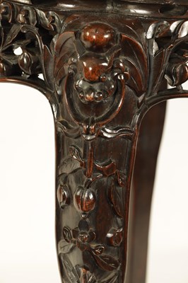 Lot 209 - A 19TH CENTURY CHINESE CARVED HARDWOOD TALL JARDINIERE STAND