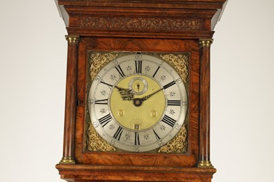 Lot 795 - THOMAS WIGHTMAN, LONDON. A FINE QUEEN ANN BURR WALNUT MONTH DURATION LONGCASE CLOCK