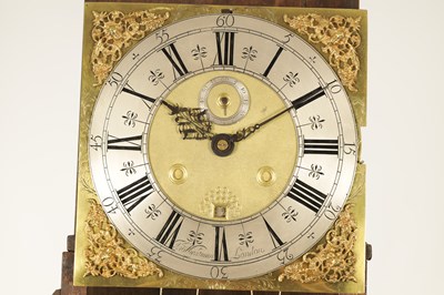 Lot 795 - THOMAS WIGHTMAN, LONDON. A FINE QUEEN ANN BURR WALNUT MONTH DURATION LONGCASE CLOCK