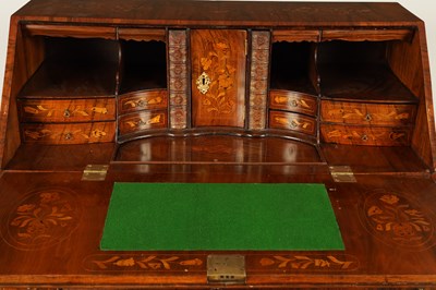 Lot 960 - AN 18TH CENTURY DUTCH MARQUETRY BOMBE-SHAPED BUREAU