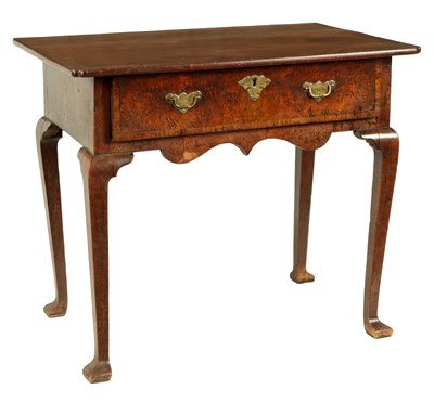 Lot 864 - AN EARLY 18TH CENTURY WALNUT AND MULBERRY LOWBOY/SIDE TABLE