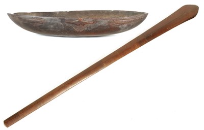 Lot 539 - A 19TH CENTURY HARDWOOD TONGAN PADDLE CLUB