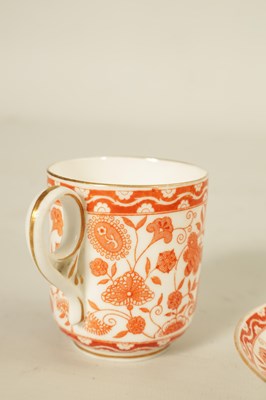 Lot 212 - A LATE 19TH CENTURY ROYAL CROWN DERBY PORCELAIN RED AND WHITE WILMOT TEA SERVICE