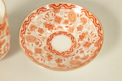 Lot 212 - A LATE 19TH CENTURY ROYAL CROWN DERBY PORCELAIN RED AND WHITE WILMOT TEA SERVICE