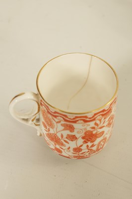 Lot 212 - A LATE 19TH CENTURY ROYAL CROWN DERBY PORCELAIN RED AND WHITE WILMOT TEA SERVICE