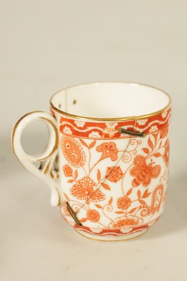Lot 212 - A LATE 19TH CENTURY ROYAL CROWN DERBY PORCELAIN RED AND WHITE WILMOT TEA SERVICE