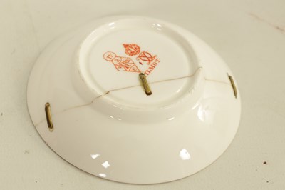 Lot 212 - A LATE 19TH CENTURY ROYAL CROWN DERBY PORCELAIN RED AND WHITE WILMOT TEA SERVICE