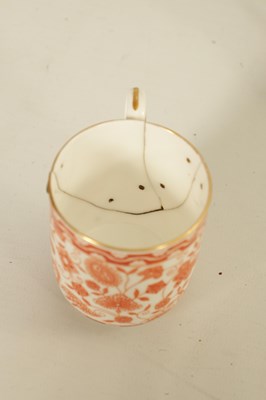 Lot 212 - A LATE 19TH CENTURY ROYAL CROWN DERBY PORCELAIN RED AND WHITE WILMOT TEA SERVICE