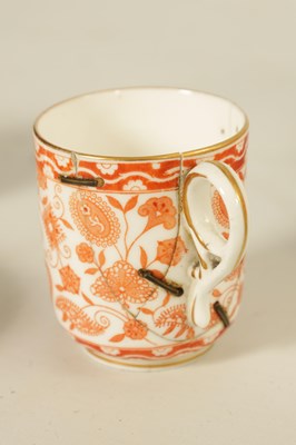 Lot 212 - A LATE 19TH CENTURY ROYAL CROWN DERBY PORCELAIN RED AND WHITE WILMOT TEA SERVICE