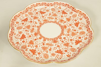 Lot 212 - A LATE 19TH CENTURY ROYAL CROWN DERBY PORCELAIN RED AND WHITE WILMOT TEA SERVICE