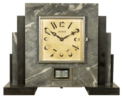 Lot J.L. REUTTER. AN EARLY FRENCH MARBLE ATMOS CLOCK, CIRCA 1930