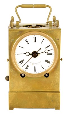 Lot 80 - A RARE MID 19TH CENTURY FRENCH CAPUCHINE REPEATING CARRIAGE CLOCK