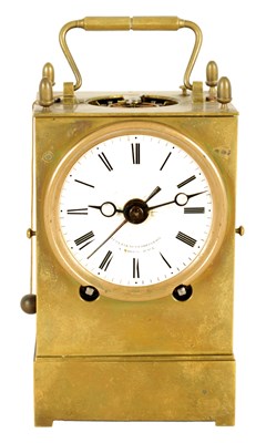 Lot 1062 - A RARE MID 19TH CENTURY FRENCH CAPUCHINE REPEATING CARRIAGE CLOCK