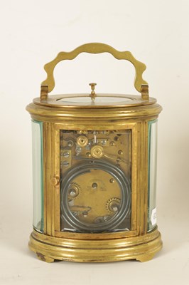 Lot 684 - A LATE 19TH CENTURY FRENCH OVAL CASED GRAND SONNERIE REPEATING CARRIAGE CLOCK