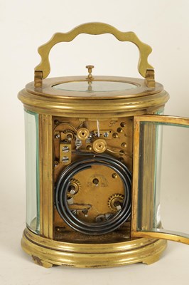 Lot 684 - A LATE 19TH CENTURY FRENCH OVAL CASED GRAND SONNERIE REPEATING CARRIAGE CLOCK
