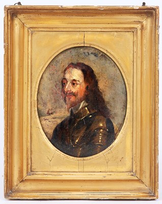 Lot 427 - A 17TH/18TH CENTURY OVAL OIL ON PANEL - bust...