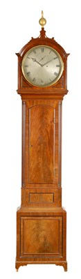 Lot 442 - A REGENCY FIGURED MAHOGANY DOMESTIC REGULATOR LONGCASE CLOCK