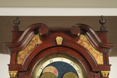 Lot 700 - WILLIAM HALLIWELL, CHORLEY. A GEORGE III FIGURED MAHOGANY LONGCASE CLOCK