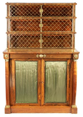 Lot 938 - A REGENCY AND GILT BRASS MOUNTED SIDE CABINET