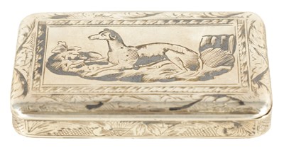 Lot 50 - A LATE 19TH CENTURY FRENCH SILVER AND BLACK ENAMEL SNUFF BOX