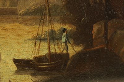 Lot 637 - IN THE MANNER OF RICHARD WILSON (1714-1782) A LATE 18TH CENTURY OIL ON BOARD (BAY OF NAPLES)