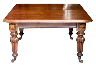 Lot 1412 - A 19TH CENTURY OAK WIND OUT DINING TABLE