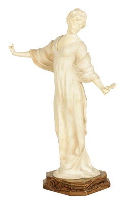 Lot 759 - PAUL PHILLIPE (1870–1930). AN EARLY 20TH CENTURY FRENCH MIXED MEDIA FIGURAL SCULPTURE OF A YOUNG LADY