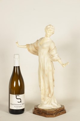 Lot 759 - PAUL PHILLIPE (1870–1930). AN EARLY 20TH CENTURY FRENCH MIXED MEDIA FIGURAL SCULPTURE OF A YOUNG LADY